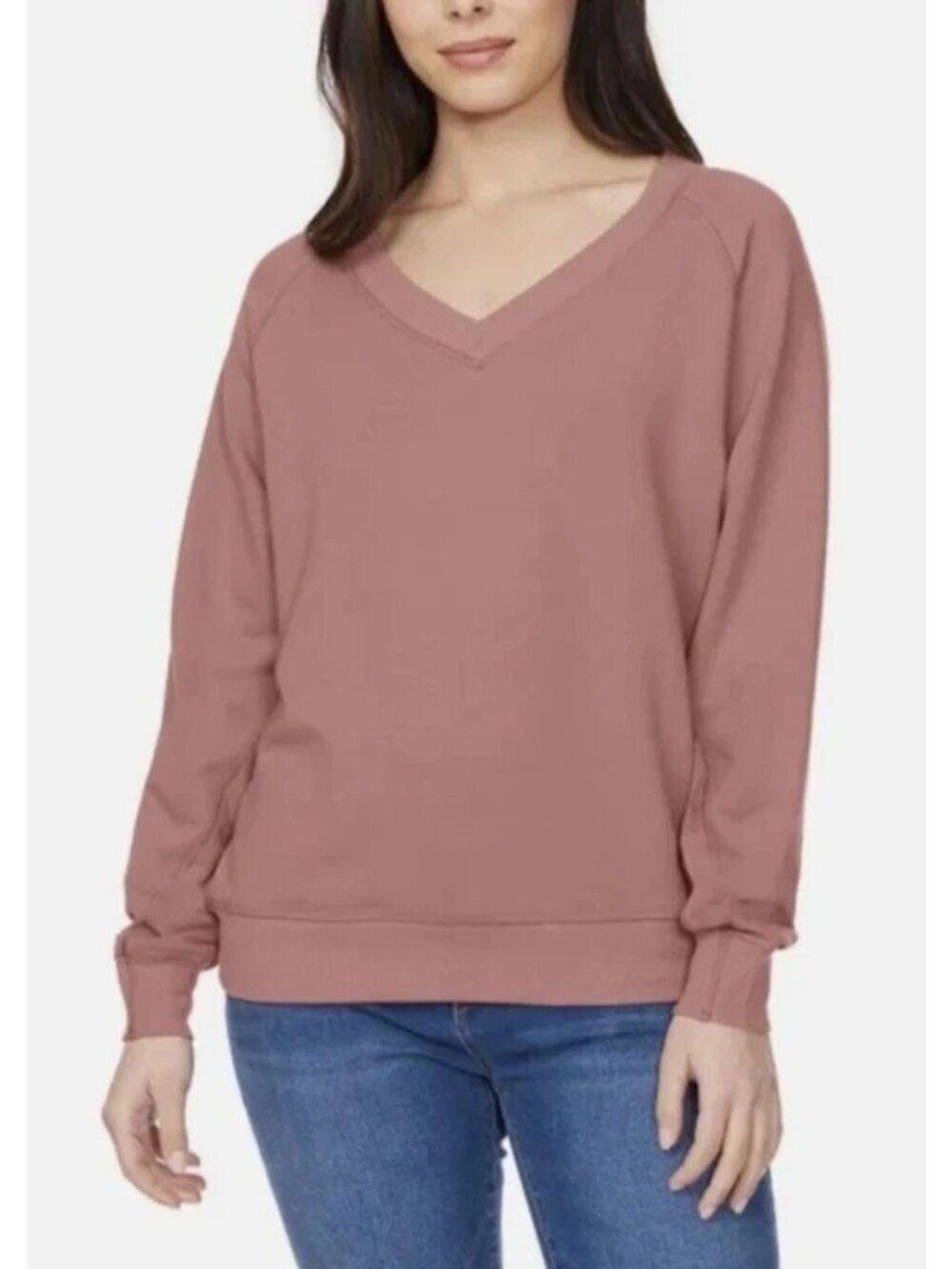 NWT Buffalo David Bitton Women's XS Rose Pink V-Neck Pullover Sweater